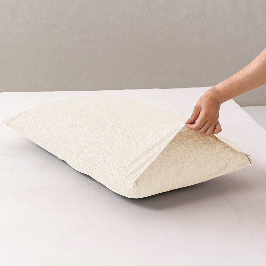 Faux Linen Natural Color 4pc Sheet Set - Image 6