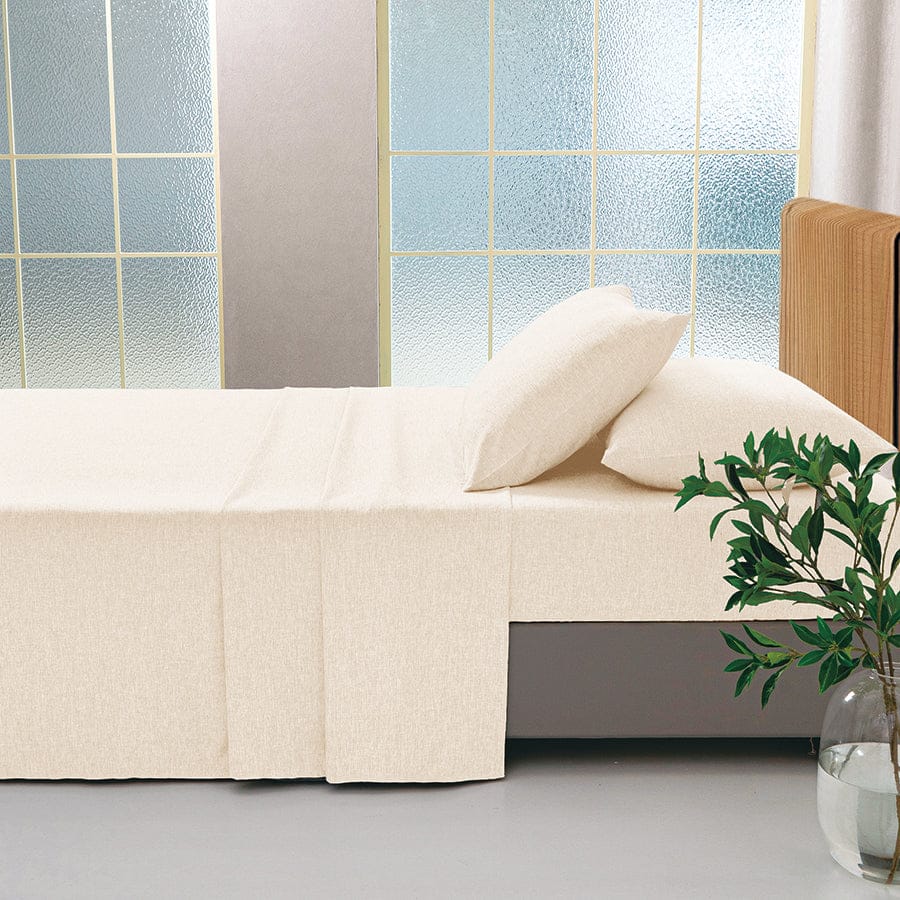 Faux Linen Natural Color 4pc Sheet Set - Image 8
