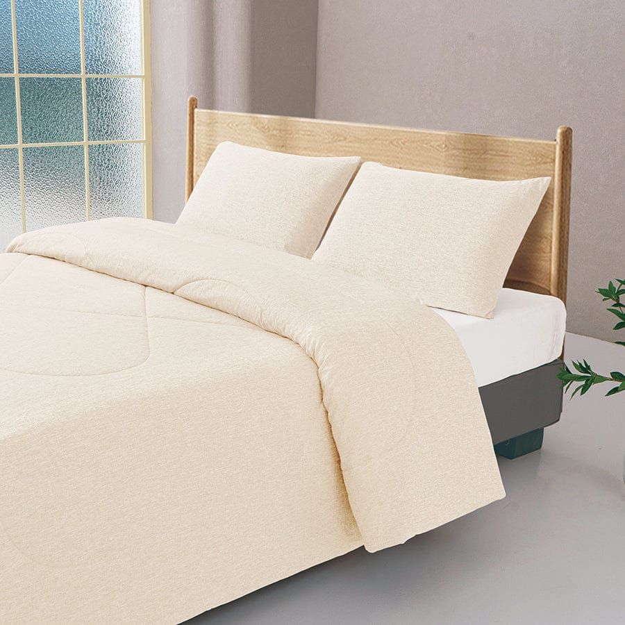 Faux Linen Natural Color Comforter - Image 3