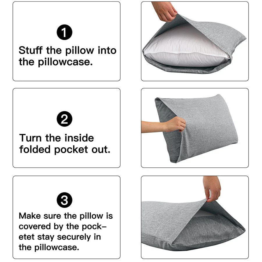 Faux Linen Slate Gray 3pc Sheet Set - Image 12