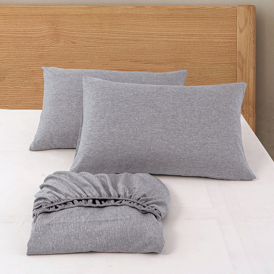 Faux Linen Slate Gray 3pc Sheet Set - Image 6