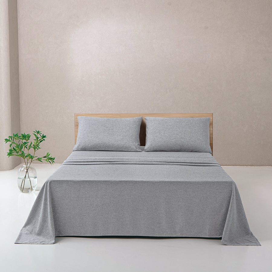 Faux Linen Slate Gray 4pc Sheet Set - Image 4