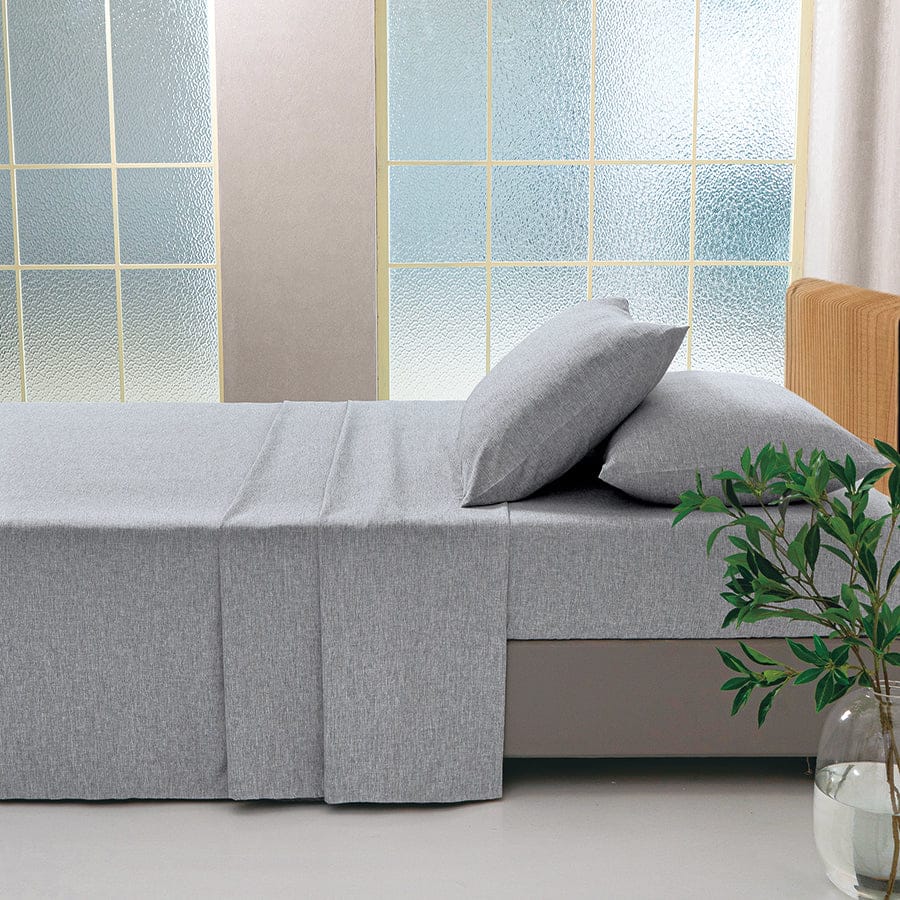 Faux Linen Slate Gray 4pc Sheet Set - Image 5
