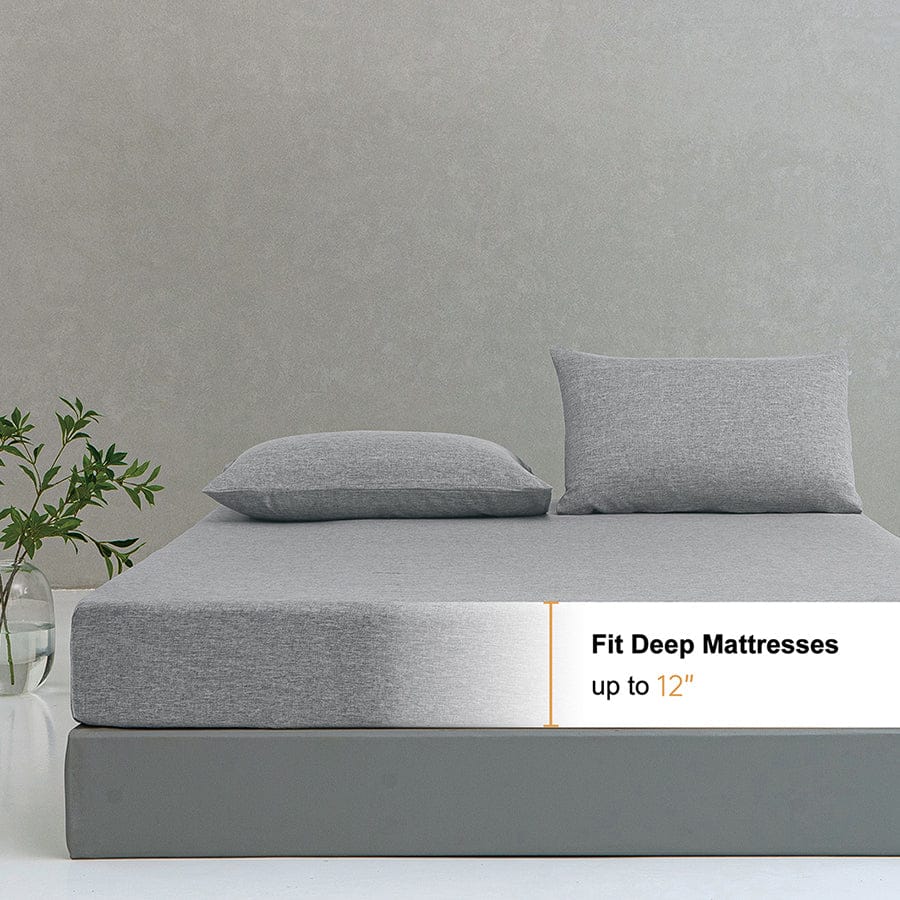Faux Linen Slate Gray 4pc Sheet Set - Image 8