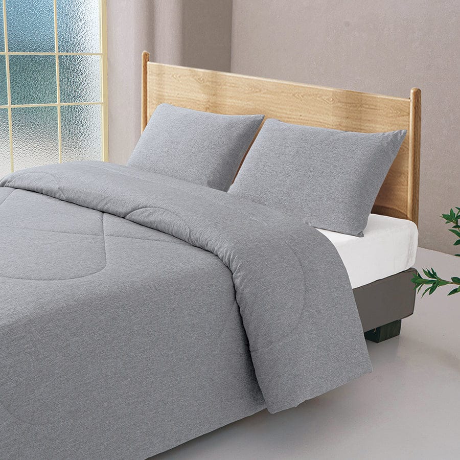 Faux Linen Slate Gray Comforter - Image 3