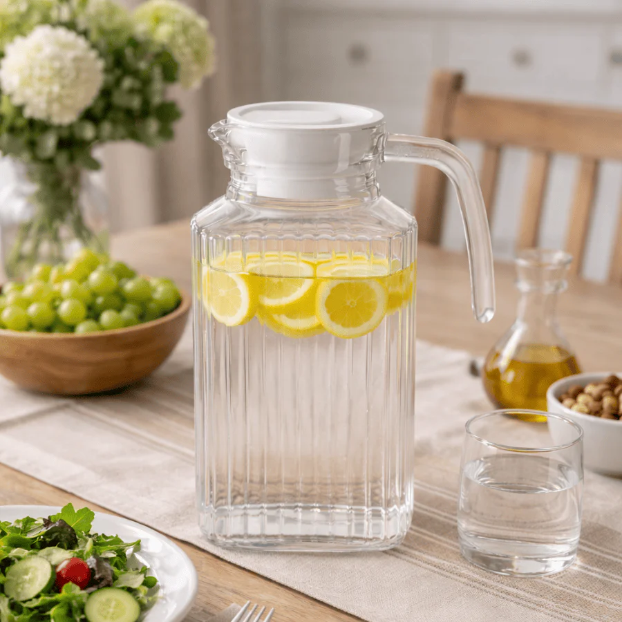 Fresca Glass Pitcher with Lid - 64oz - Image 3