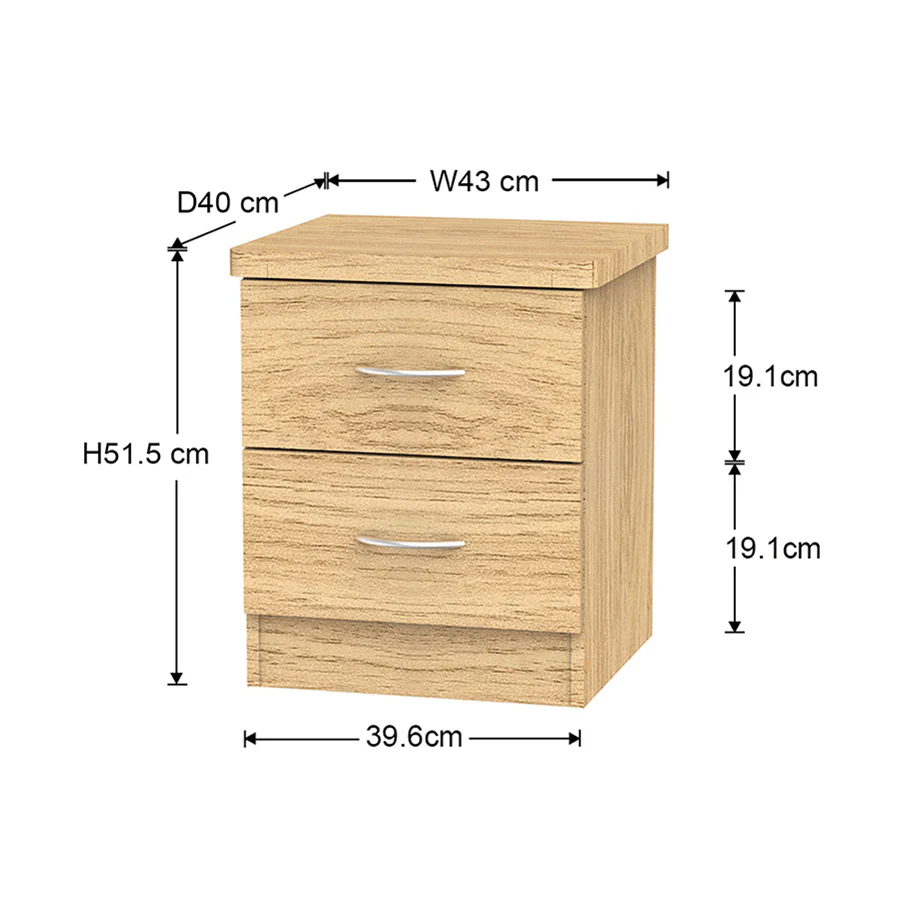 Geraine 2 Drawer Nightstand - Image 14