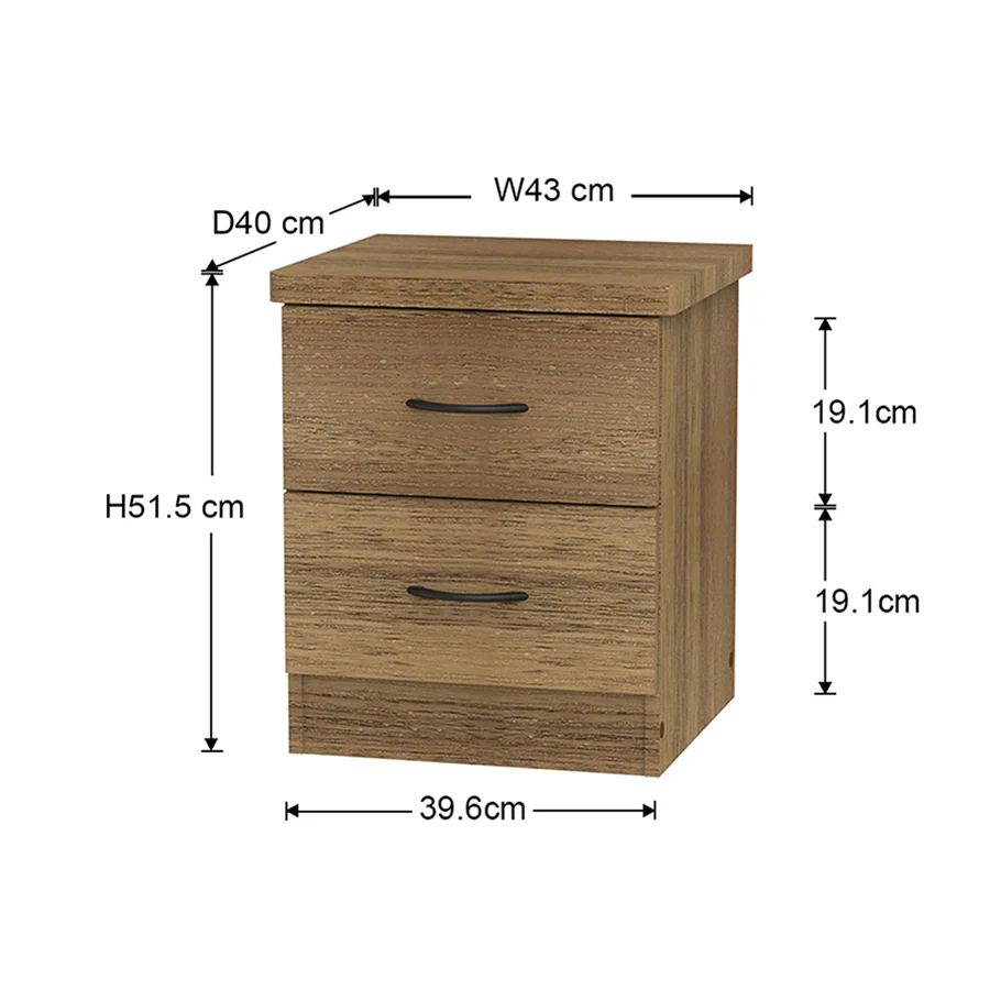 Geraine 2 Drawer Nightstand - Image 42