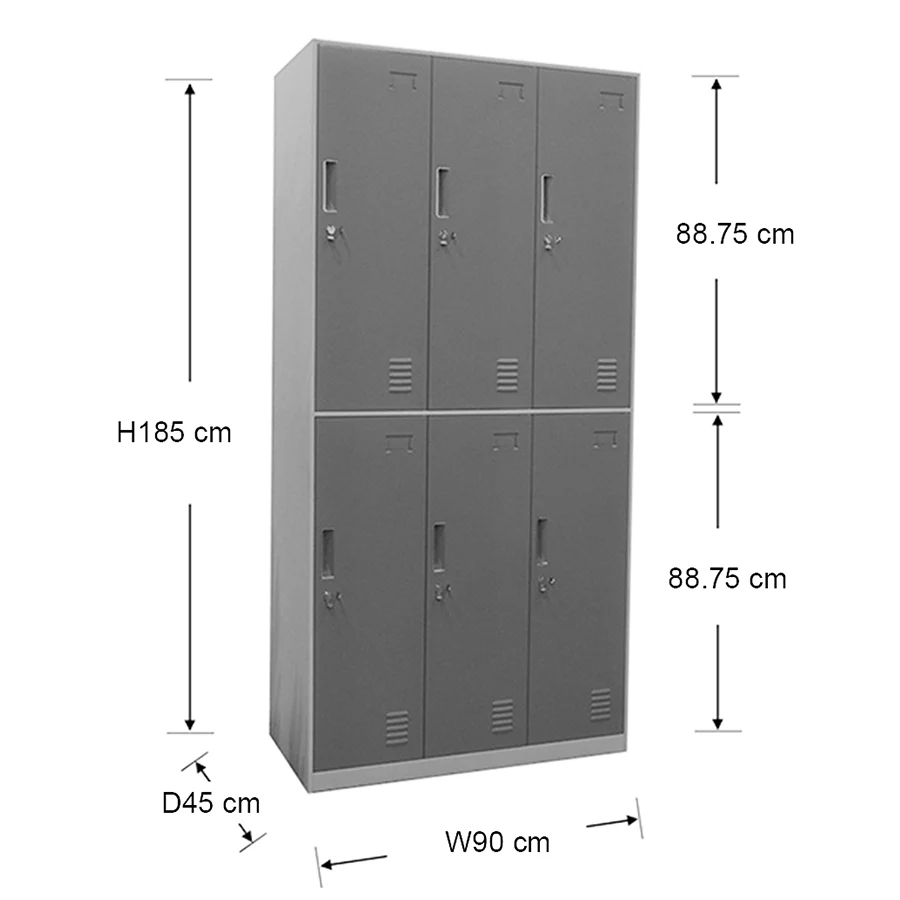 Hanley 6 Door Metal Locker - Image 12