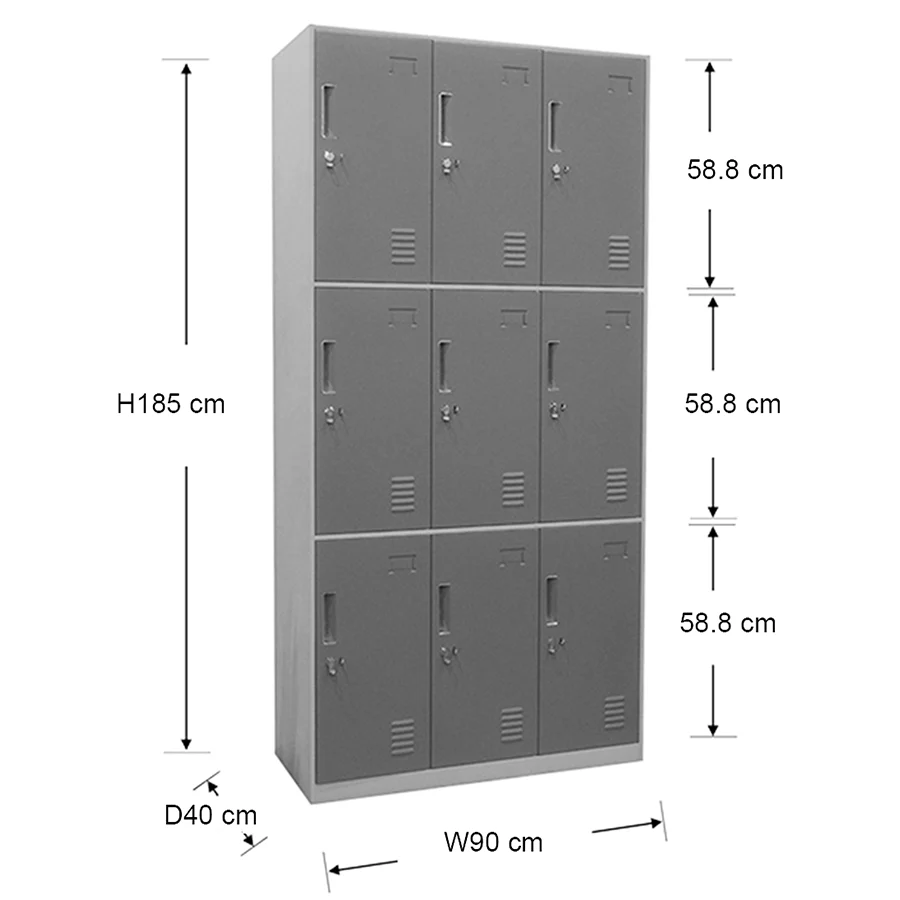 Hanley 9 Door Metal Locker - Image 11