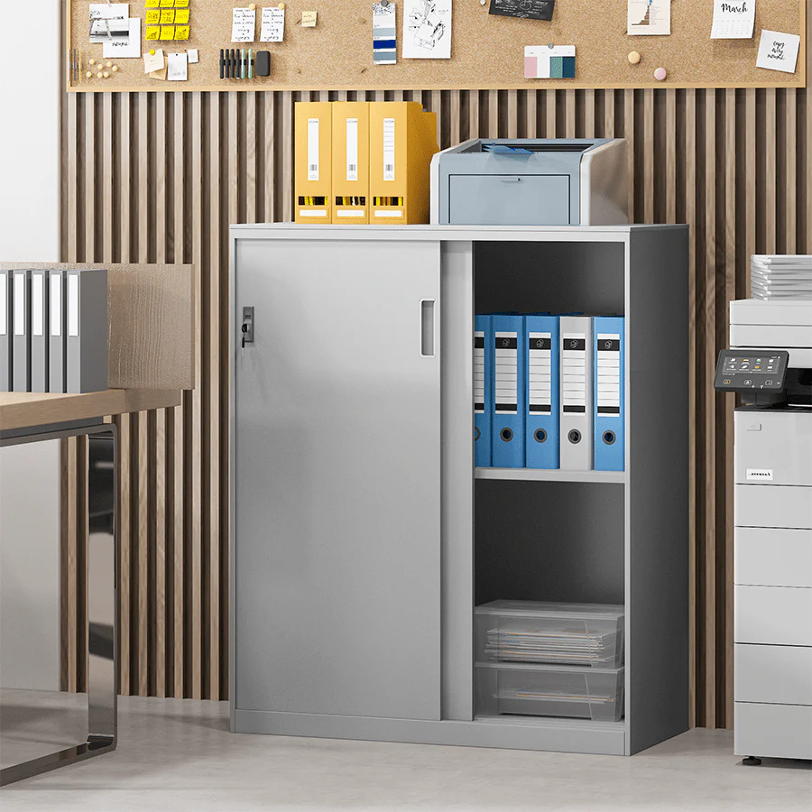 Hanley Metal Sliding Door Cabinet - Image 3