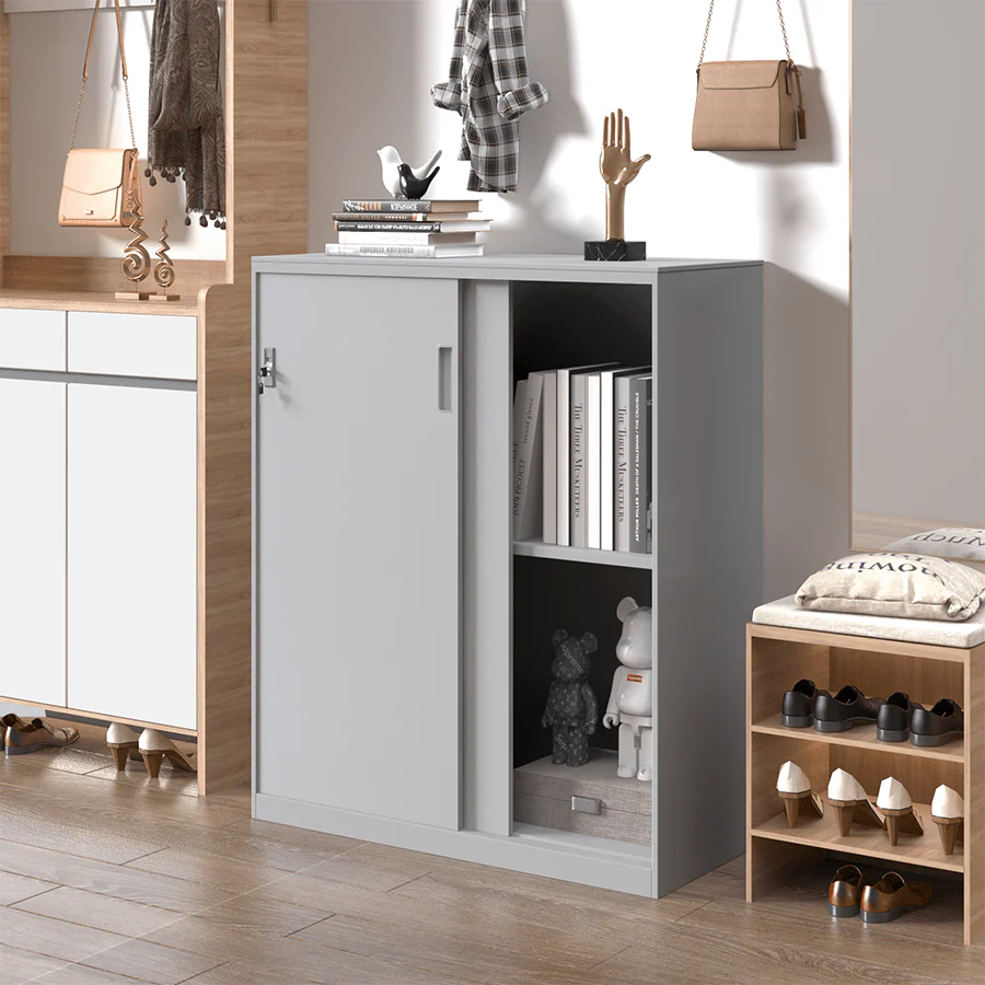 Hanley Metal Sliding Door Cabinet - Image 4