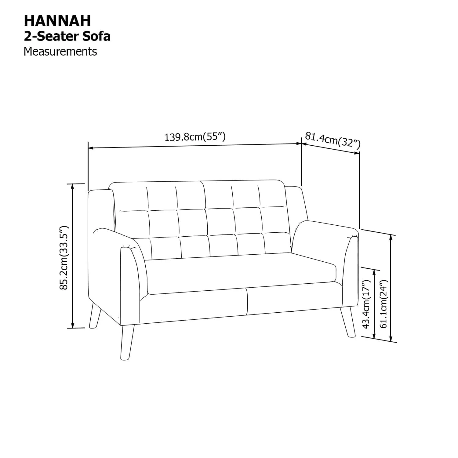 Hannah 2 Seater Sofa - Image 18
