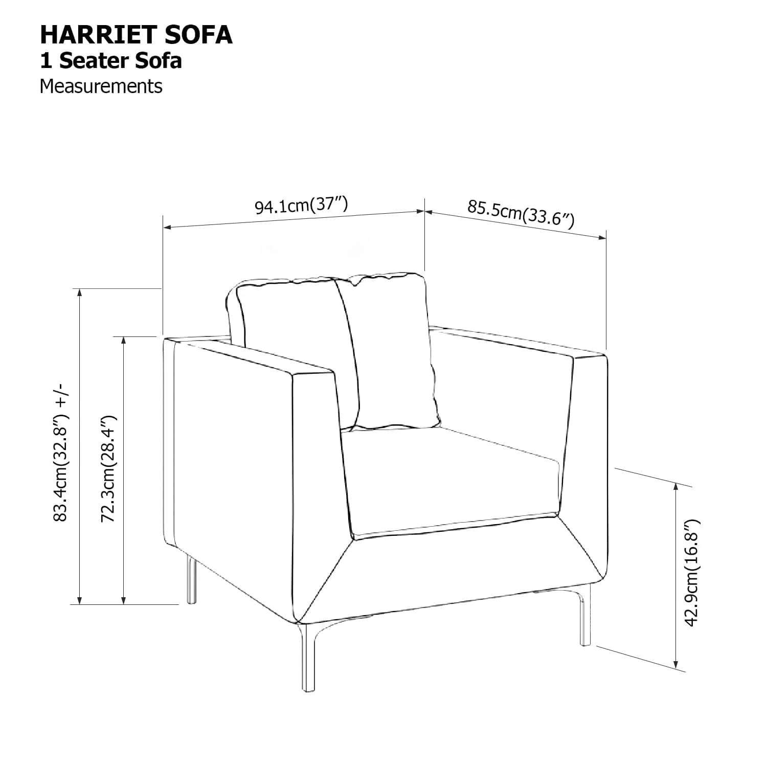 Harriet 1 Seater Sofa - Image 26