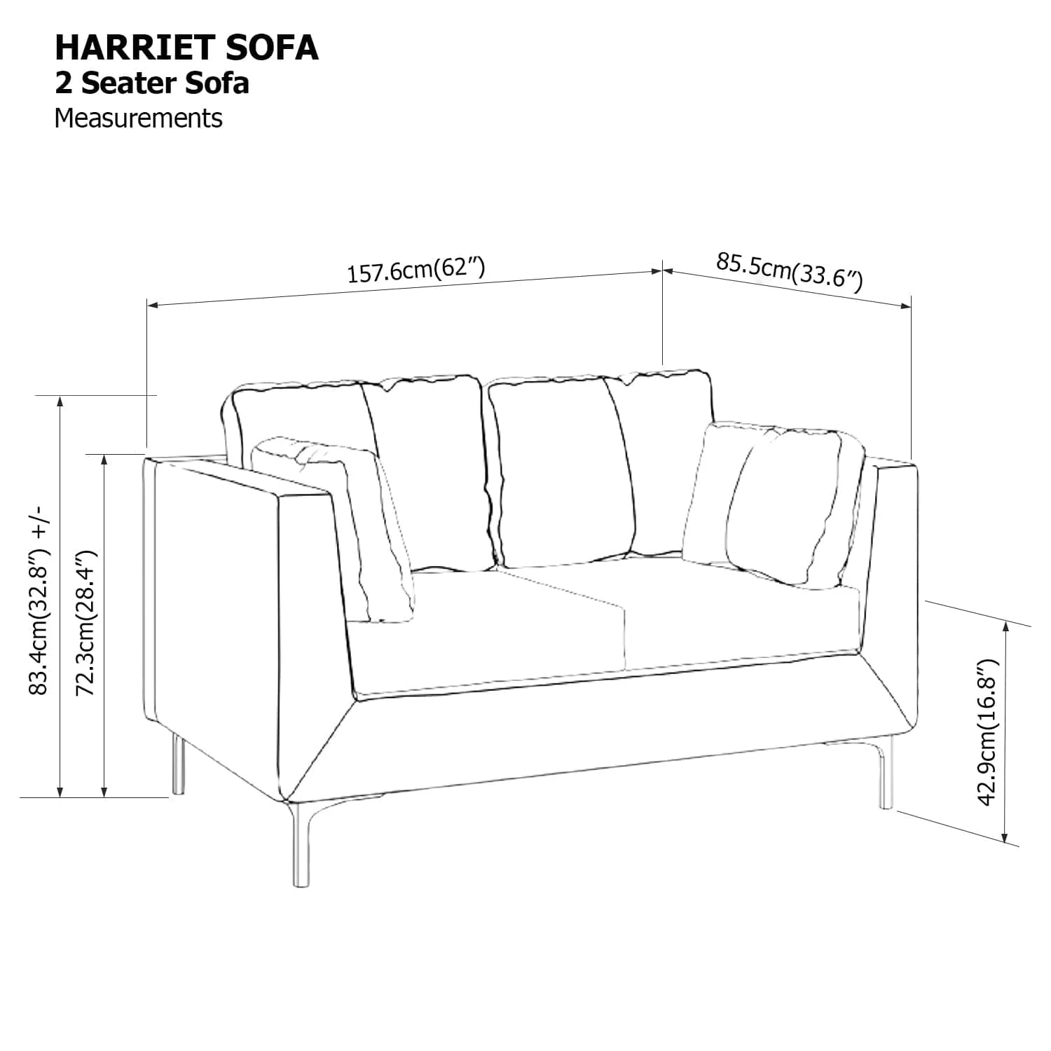 Harriet 2 Seater Sofa - Image 25