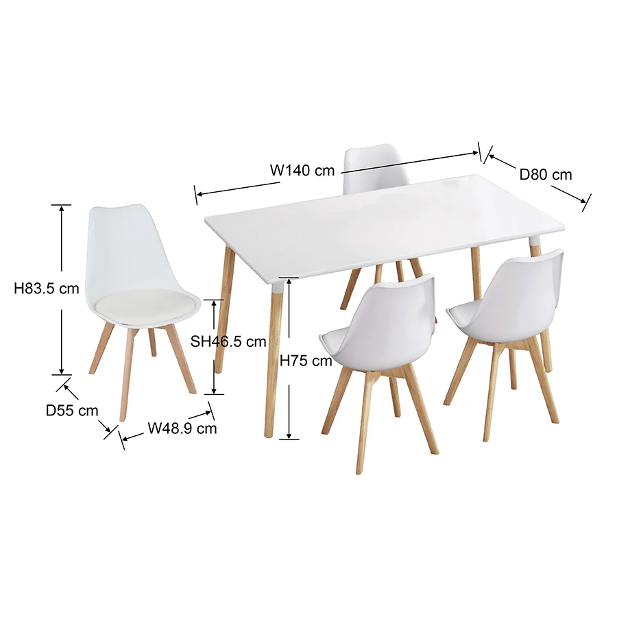 Hashim 4 Seater Dining Set - Image 18