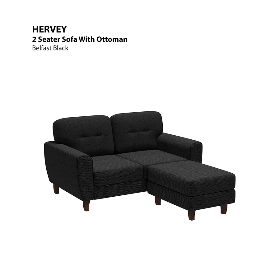 Hervey 2 Seat with Ottoman Sofa