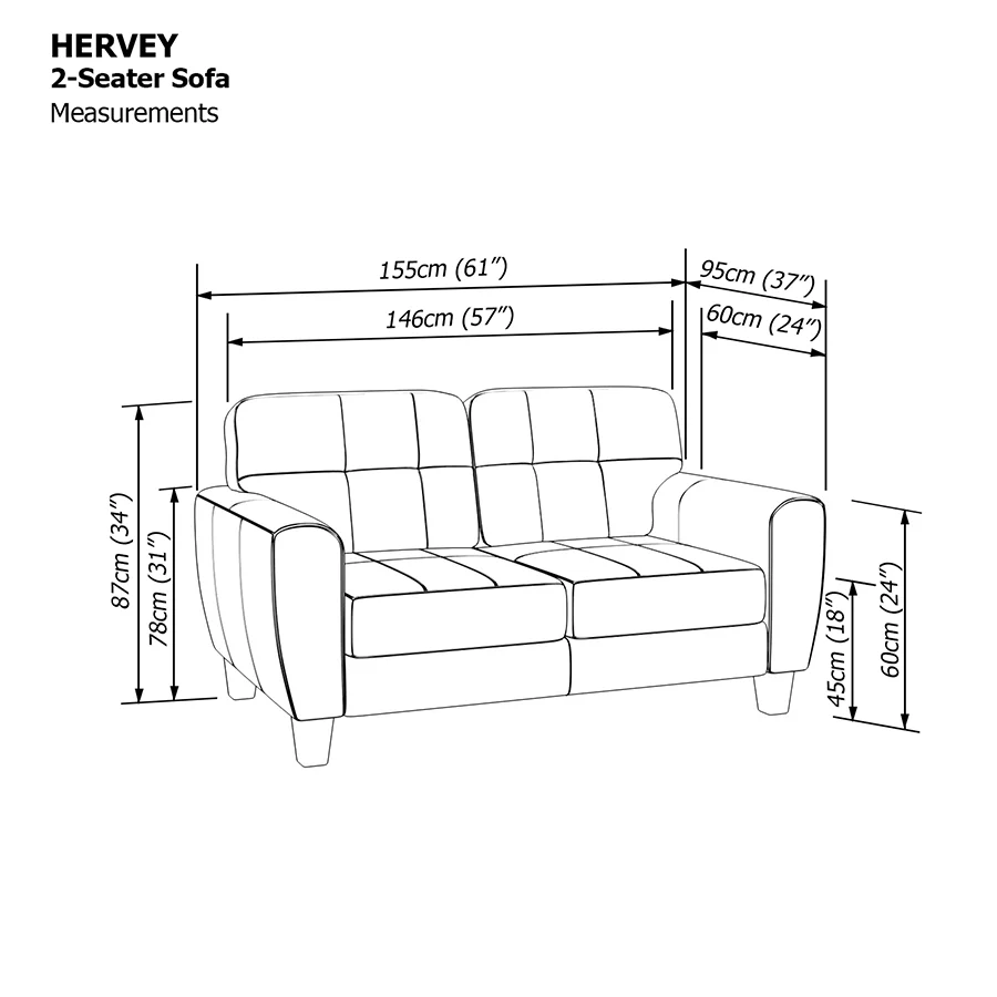 Hervey 2 Seat with Ottoman Sofa - Image 19