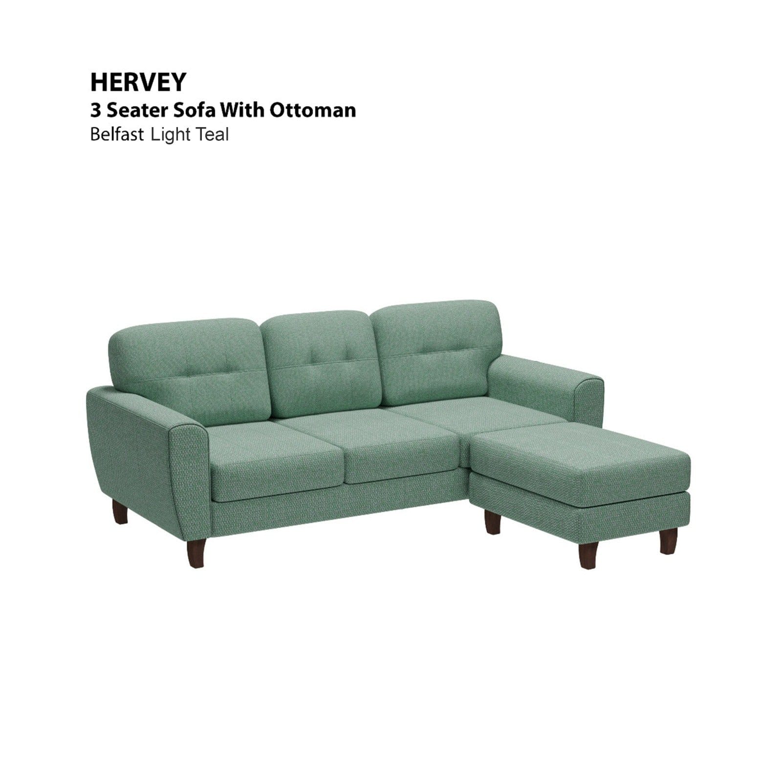 Hervey 3 Seat with Ottoman Sofa