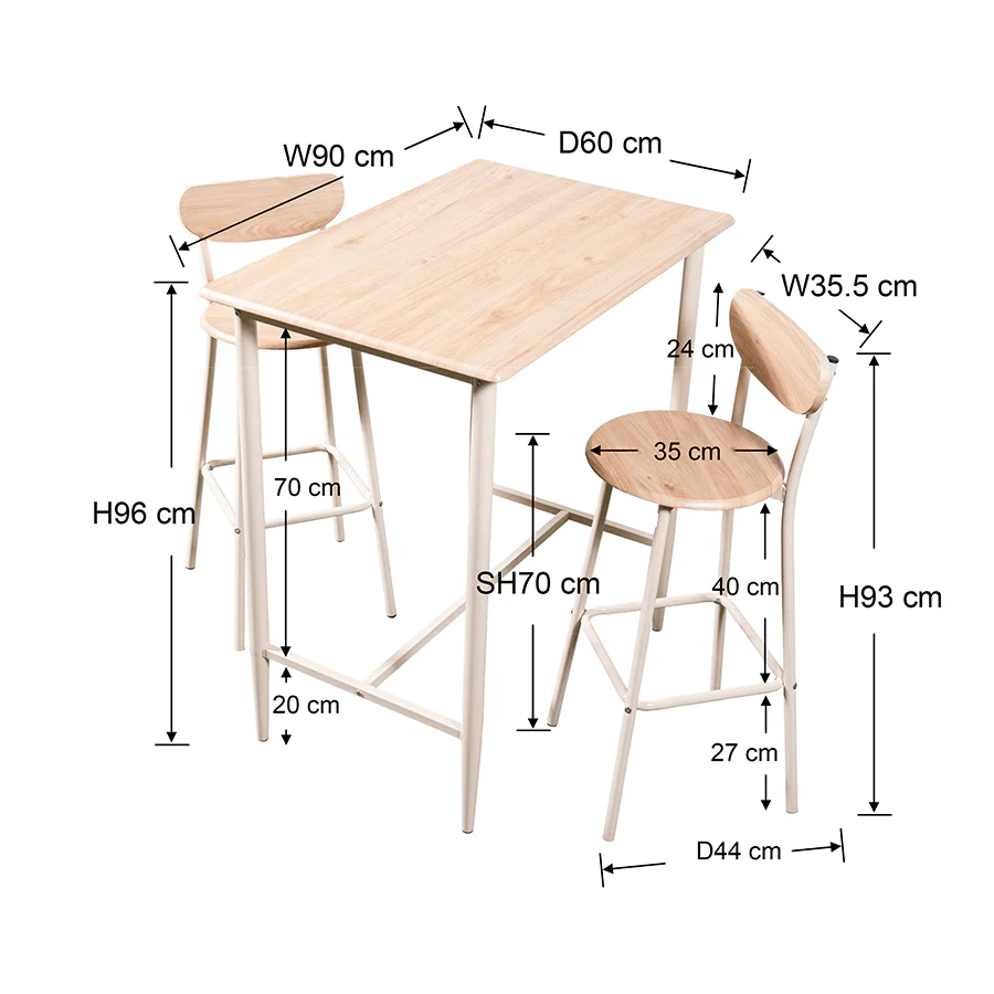 Howard 2 Seater Pub Set - Image 16