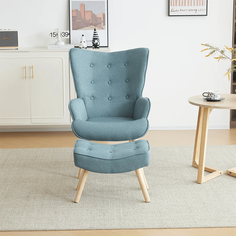Ivan Armchair with Foot Stool - Image 3