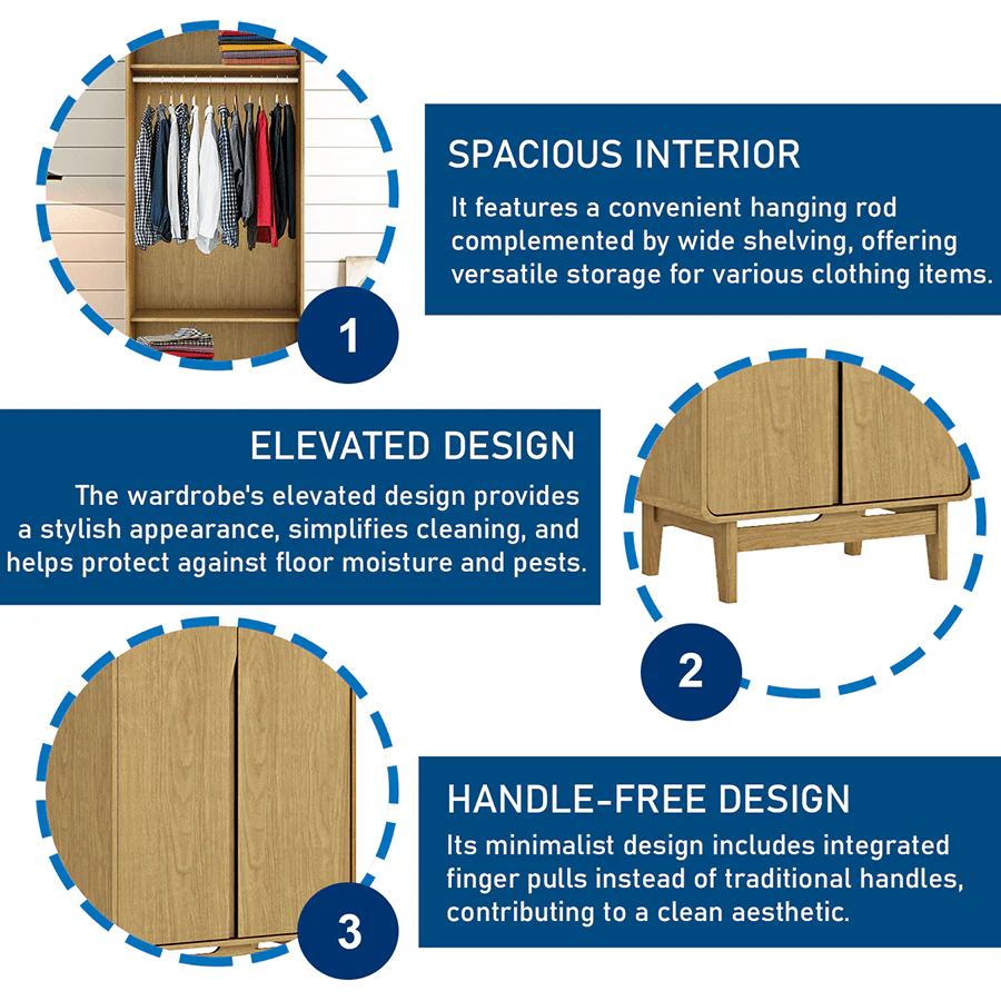 Jimi 2 Door Wardrobe - Image 10
