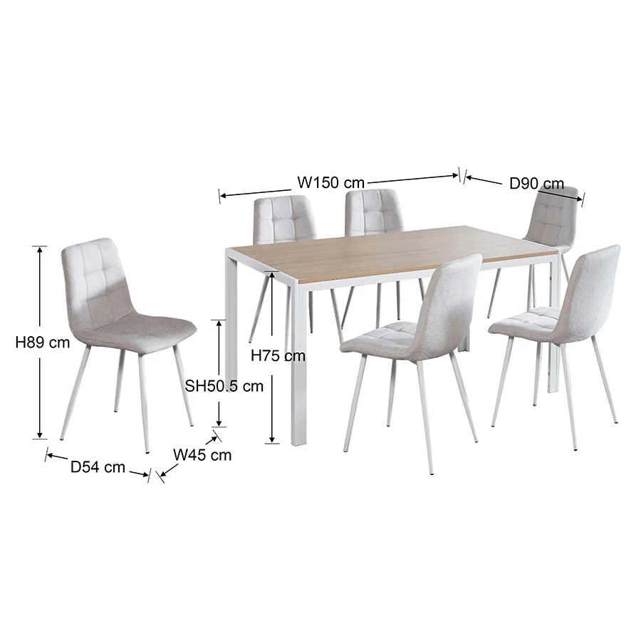 Jimmi+ Livia 6 Seater Dining Set - Image 32