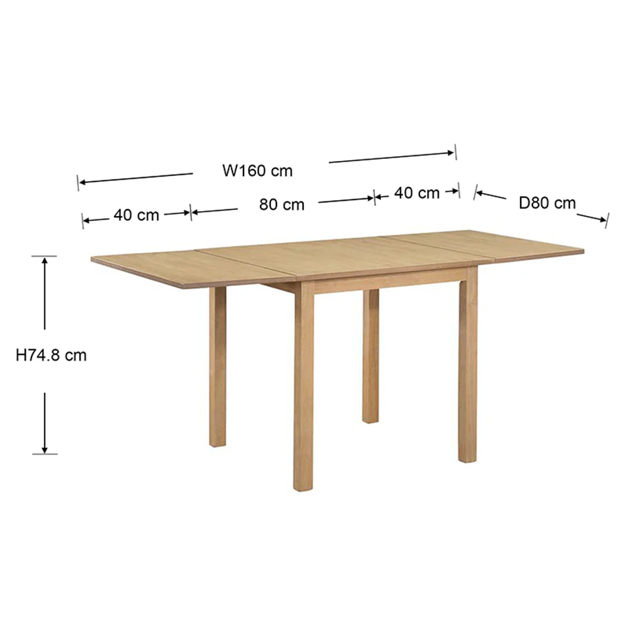 Keaton 80-160 Dropleaf Dining Table - Image 20