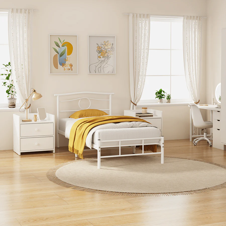 Kenjie White Metal Bed - Image 30