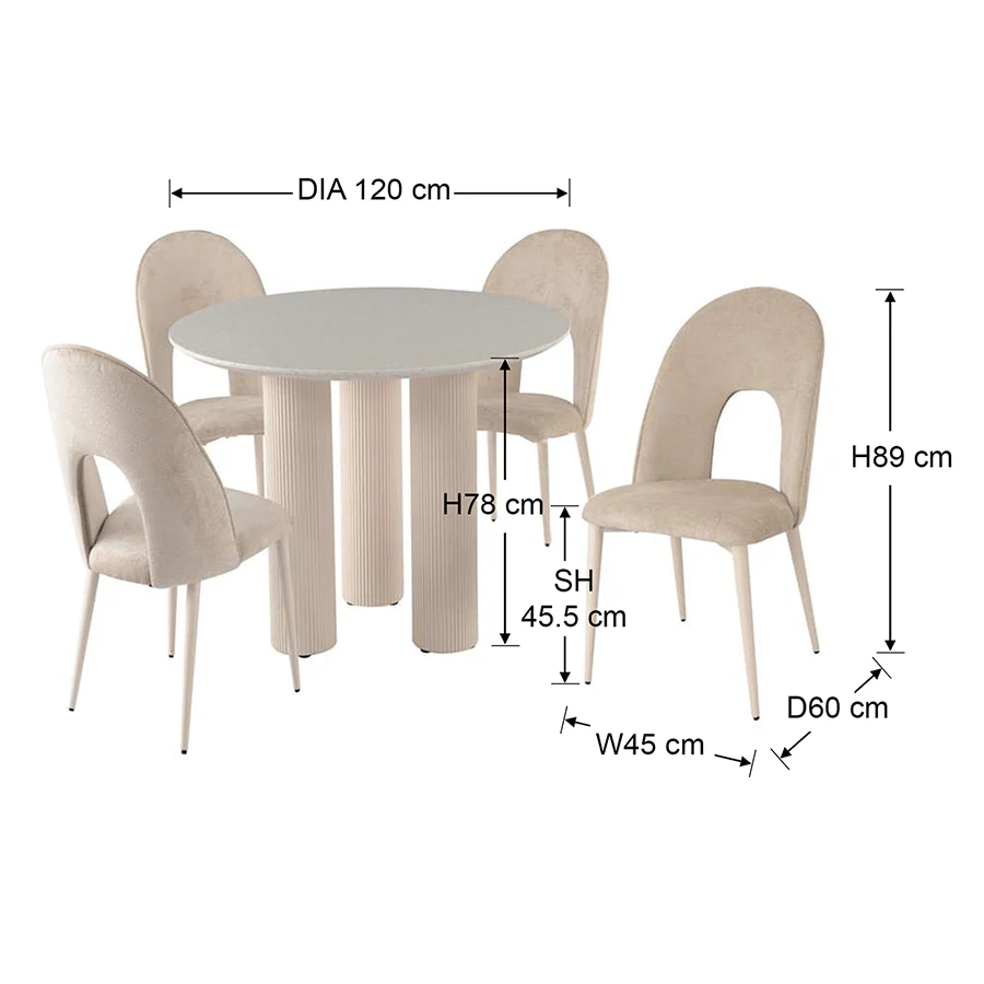 Kinsley 4 Seater Round Dining Set - Image 17