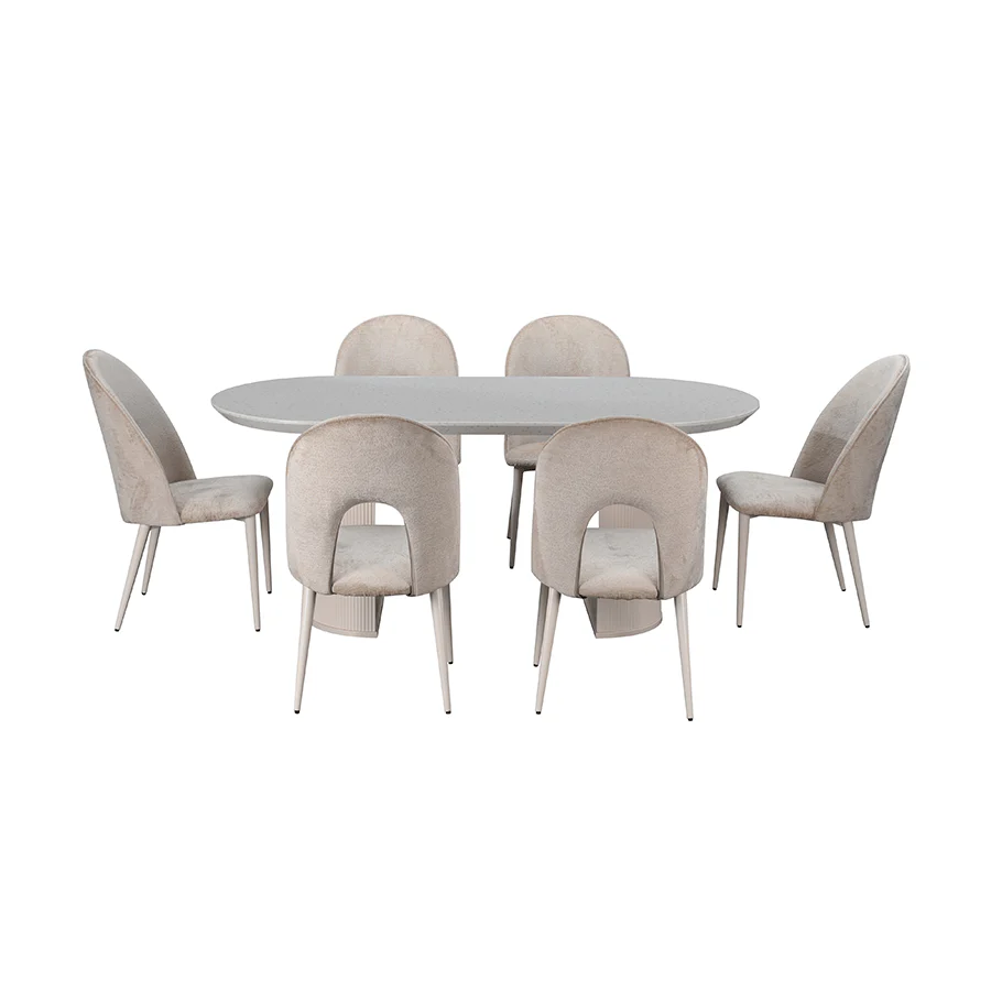 Kinsley 6 Seater Oval Dining Set - Image 4