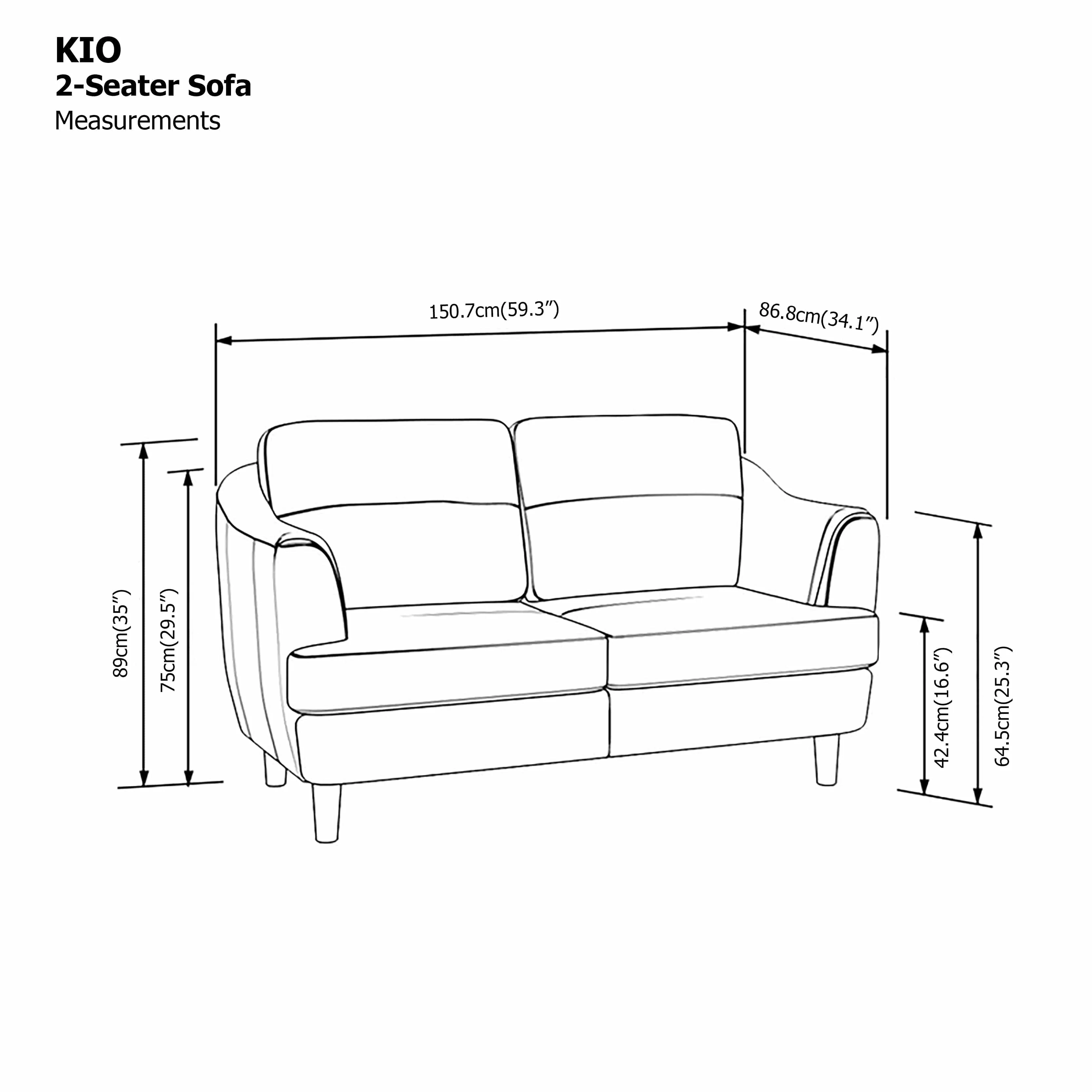 Kio 2 Seater Sofa - Image 18