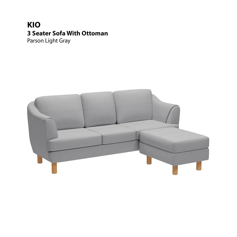 Kio 3 Seat with Ottoman Sofa - Image 3