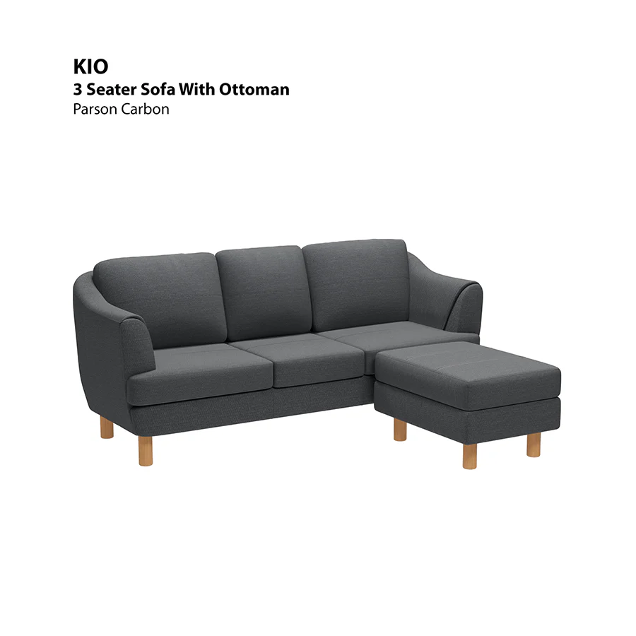Kio 3 Seat with Ottoman Sofa - Image 6