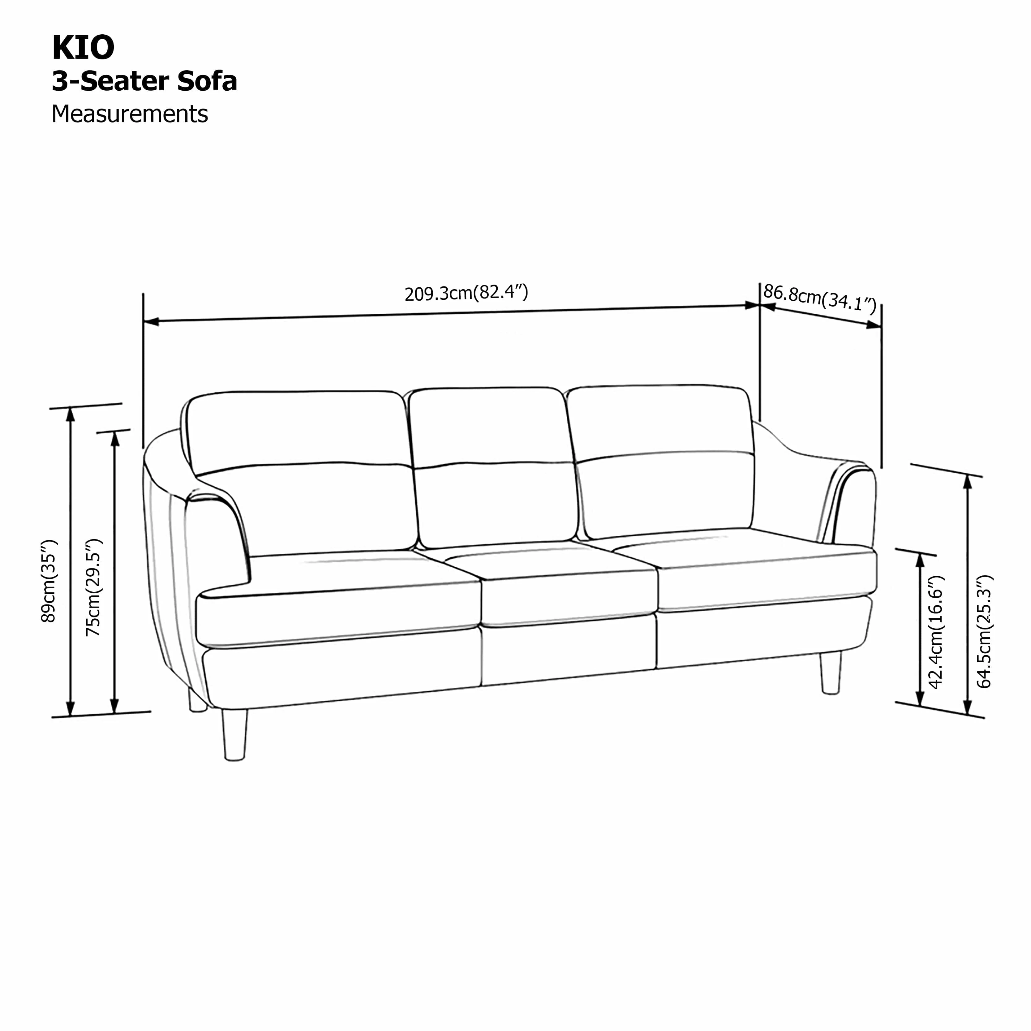 Kio 3 Seater Sofa - Image 18