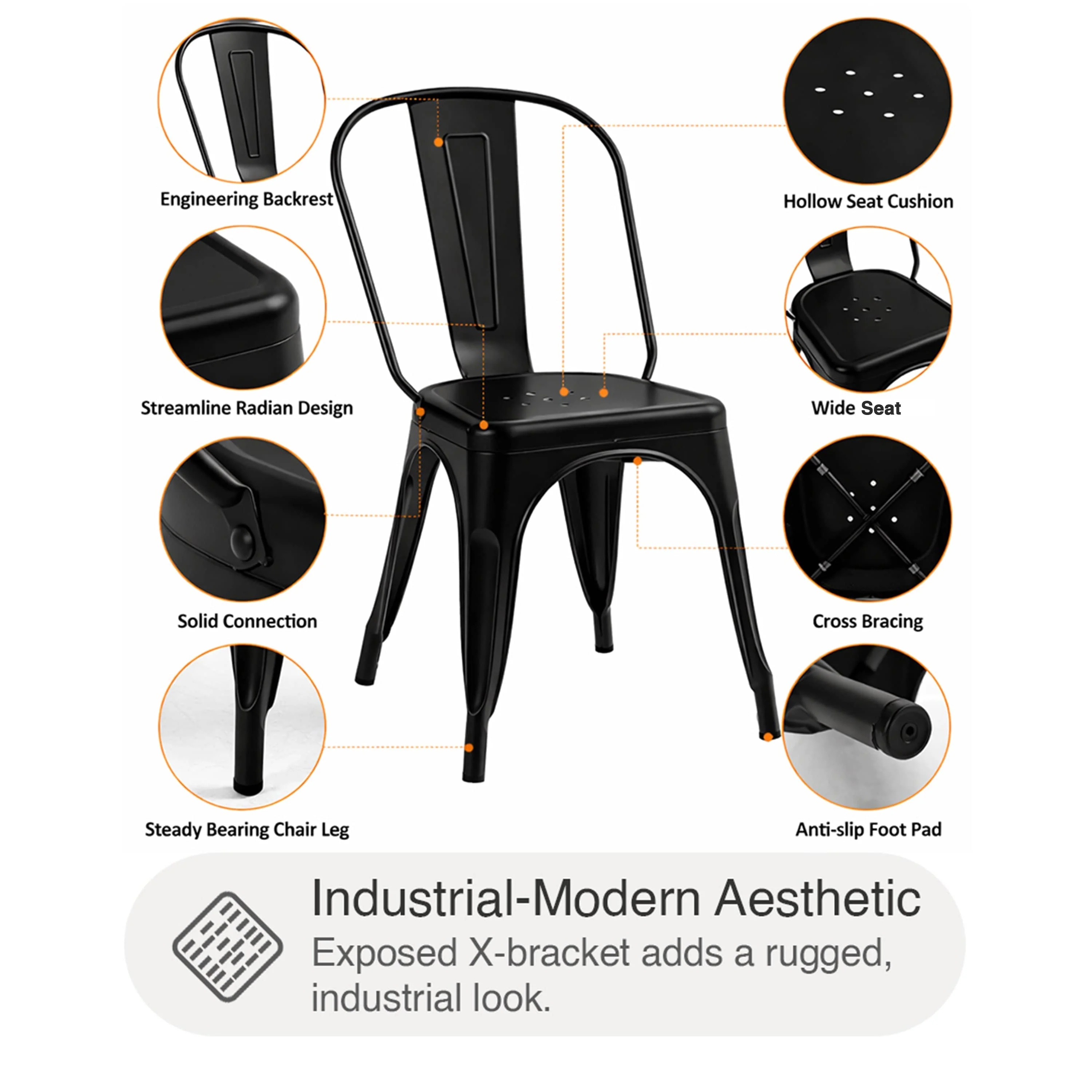 Kirk Metal Chair - Image 8