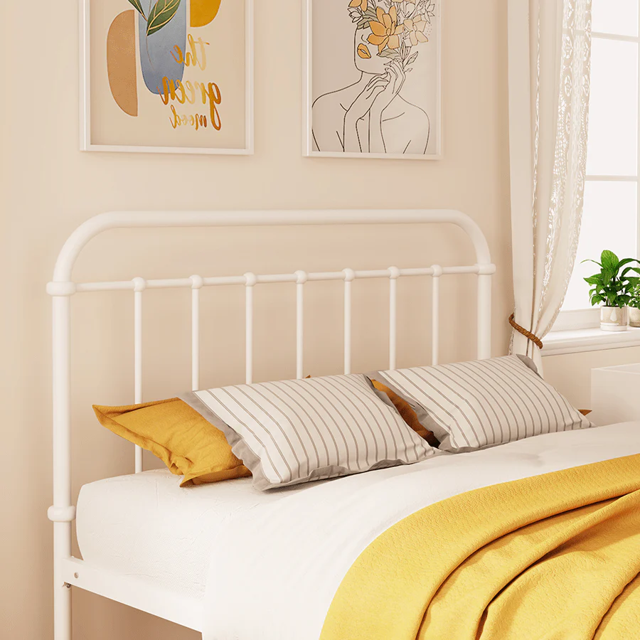 Kumi White Metal Bed - Image 10