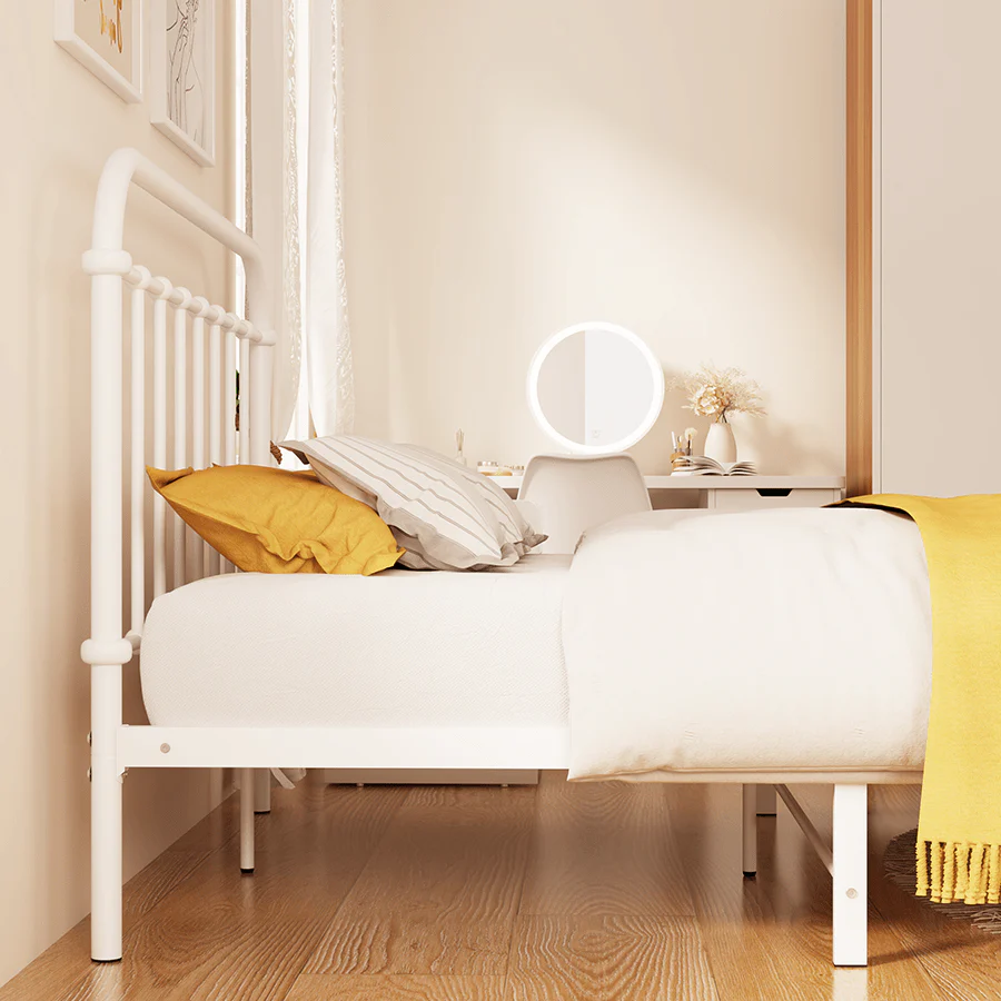 Kumi White Metal Bed - Image 11
