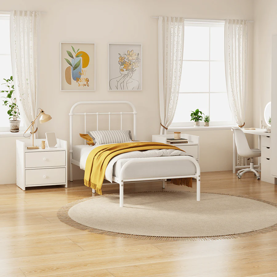 Kumi White Metal Bed - Image 22
