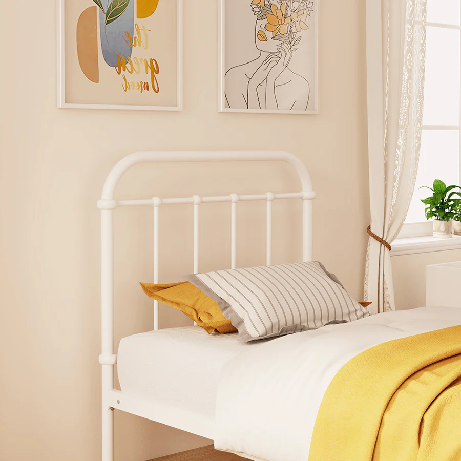 Kumi White Metal Bed - Image 23