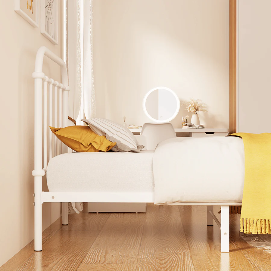 Kumi White Metal Bed - Image 24