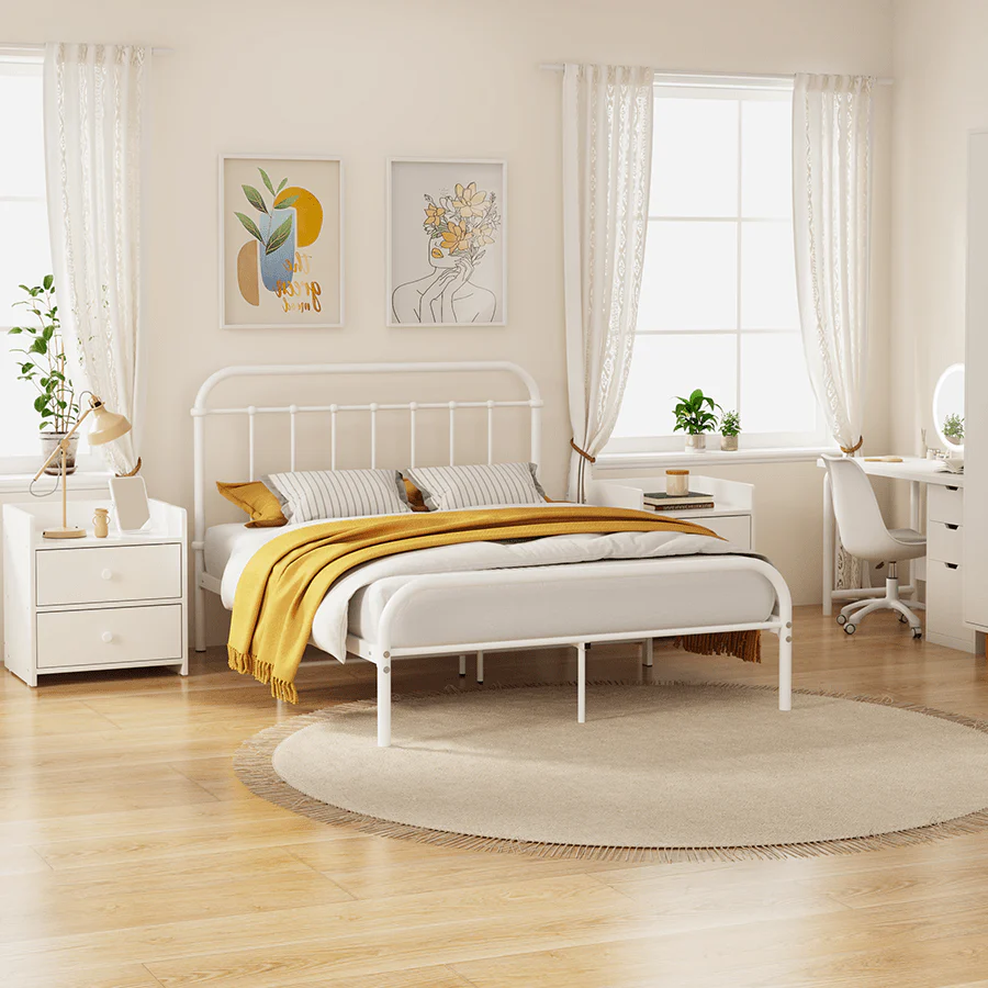 Kumi White Metal Bed - Image 9