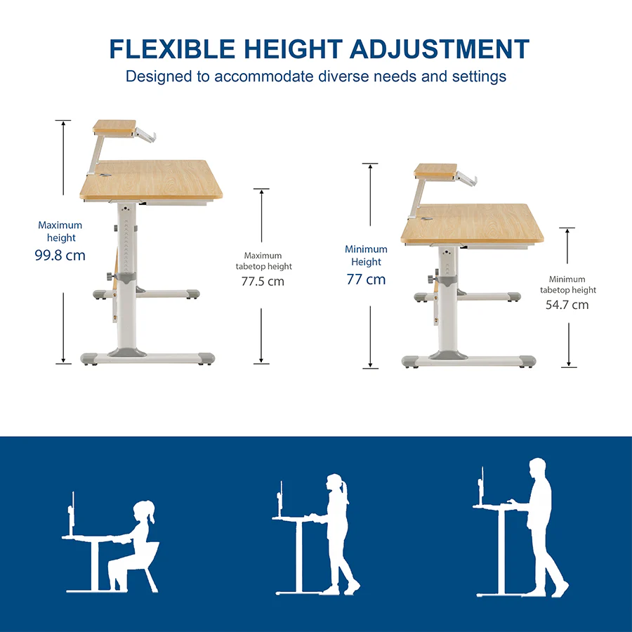 Lavita Adjustable Desk with Shelf - Image 11