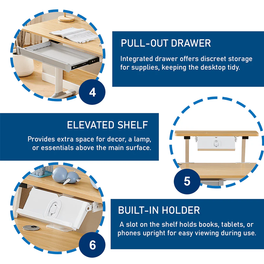 Lavita Adjustable Desk with Shelf - Image 12