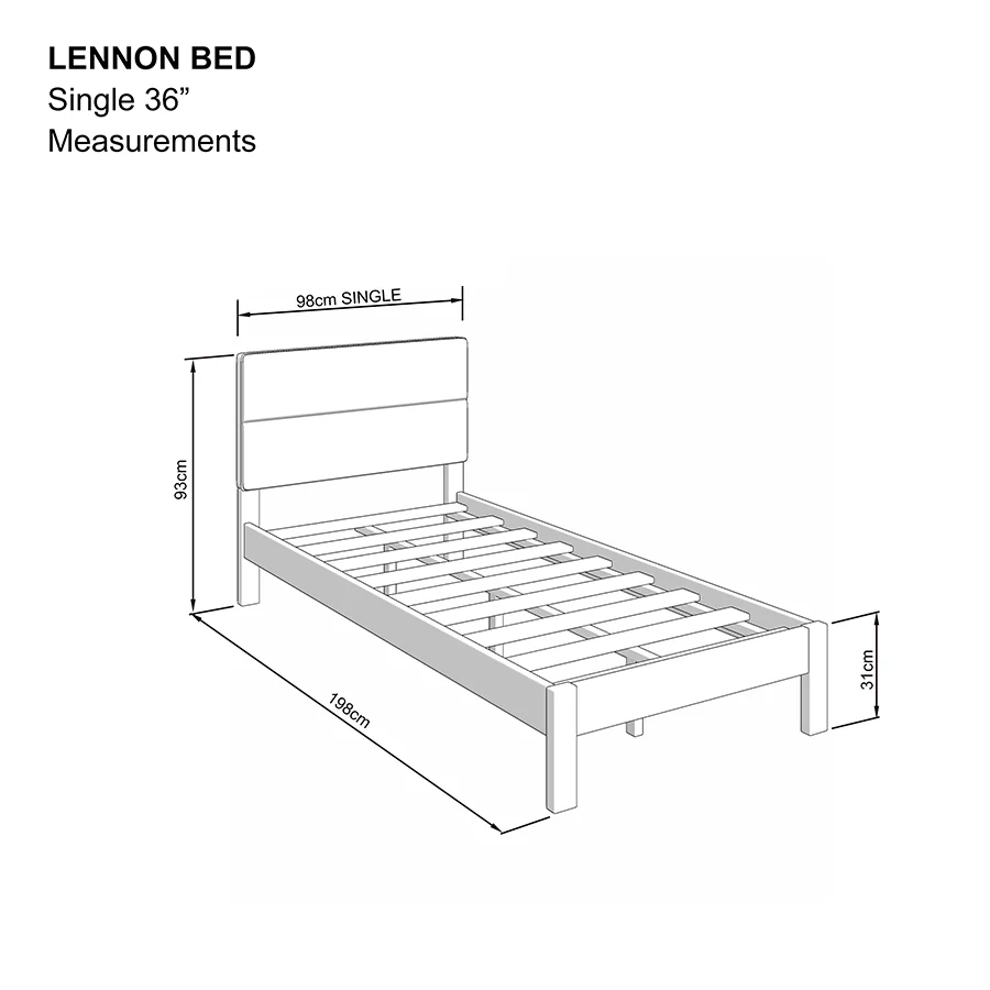 Lennon 36x75" Bed - Oak - Image 7