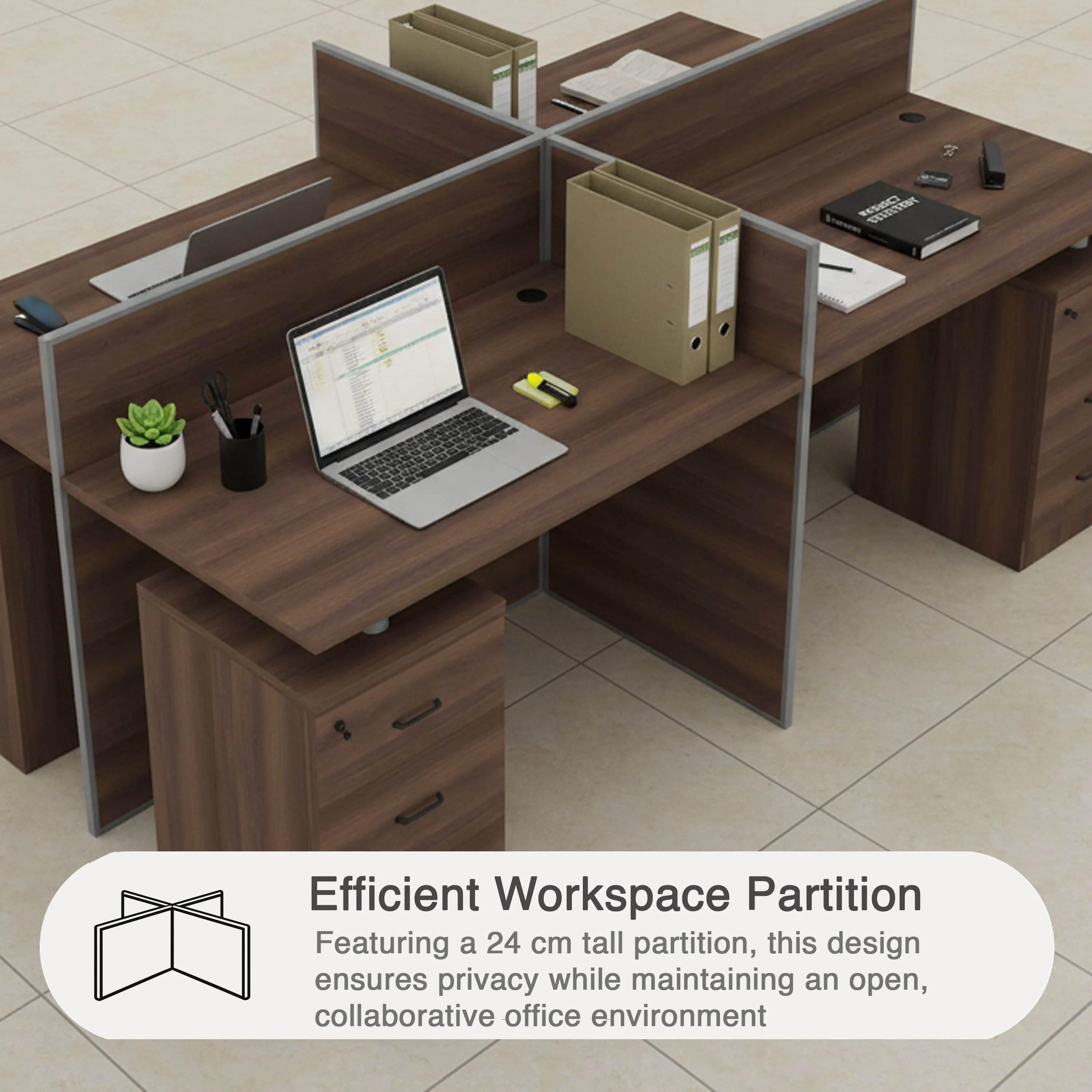 Lexi Partition with 4 Fixed Drawers - Image 16