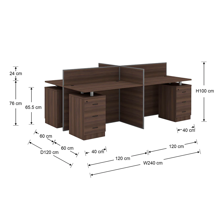 Lexi Partition with 4 Fixed Drawers - Image 24