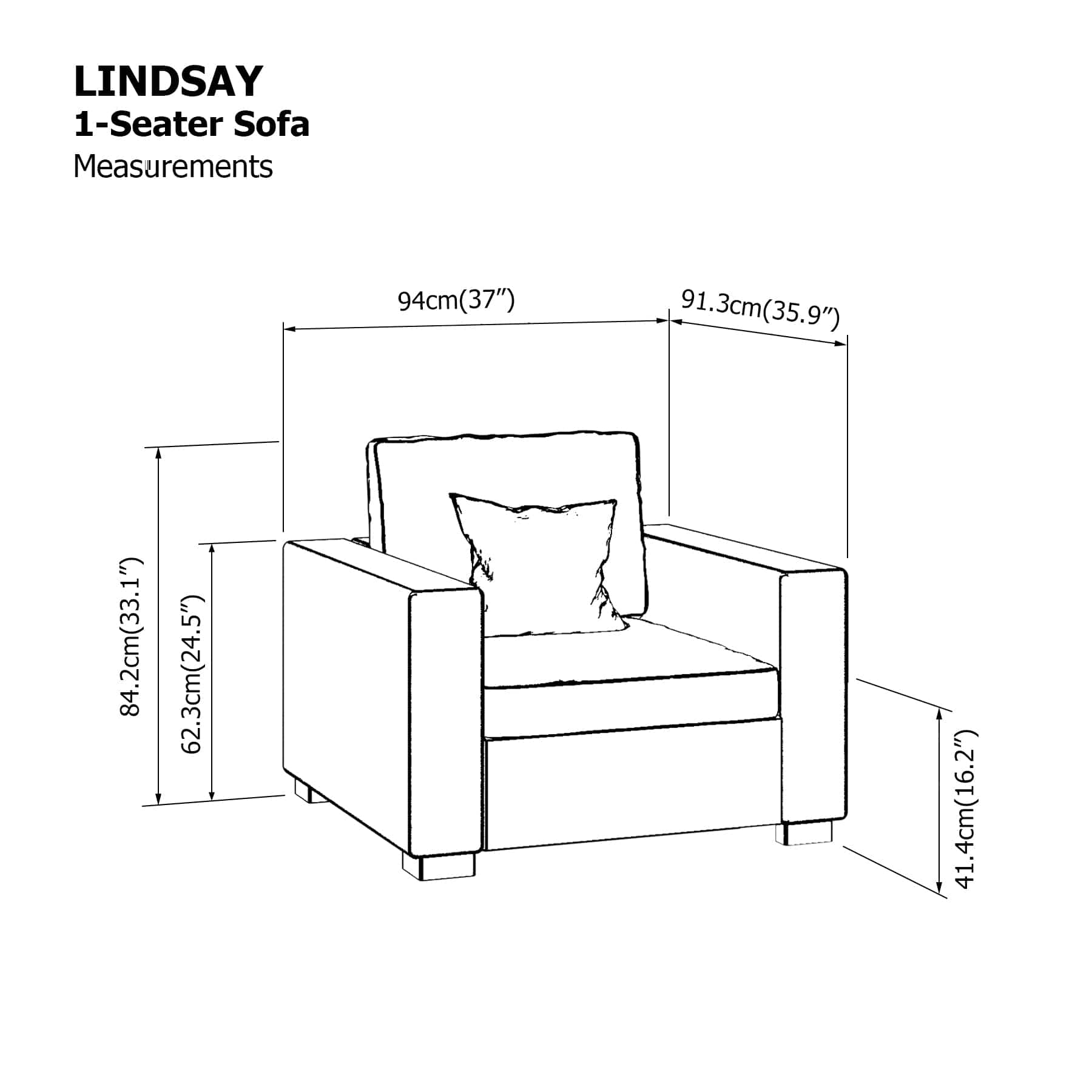 Lindsay 1 Seater Sofa - Image 24