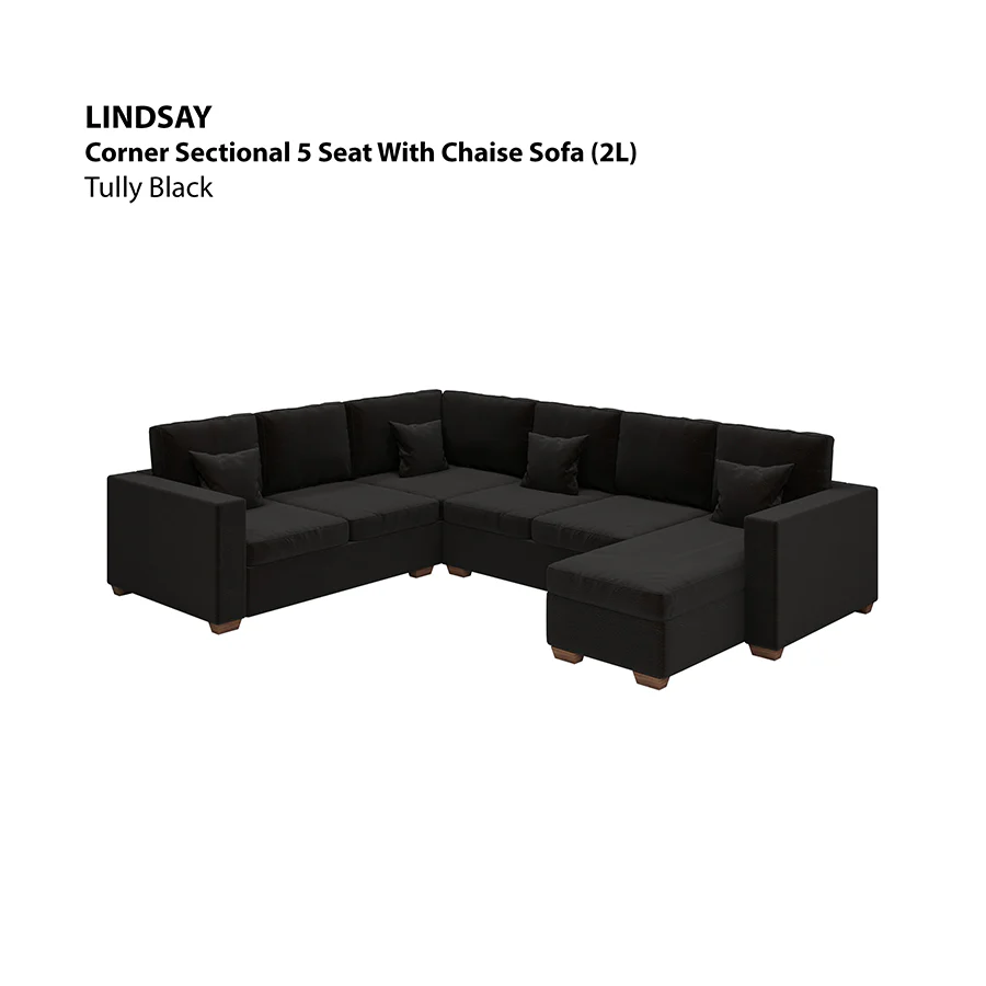 Lindsay Corner Sectional 5 Seat with Chaise (2L) Sofa - Image 16