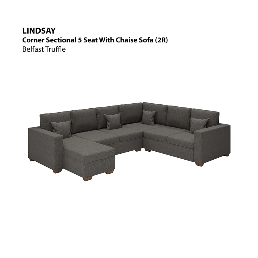 Lindsay Corner Sectional 5 Seat with Chaise (2R) Sofa - Image 11